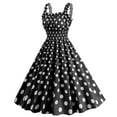 thumbnail image 2 of pstuiky Womens Dresses, Women Retro Sexy Halter Dress Wrap Breast Polka Dot Print Dress Lace A-Line Dress Halter Crew Neck Dress Leisure Black L, 2 of 3