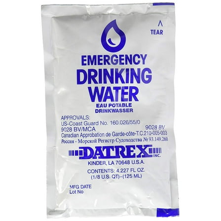 DATREX Emergency Water Pouch for Disaster or Survival 128 Count