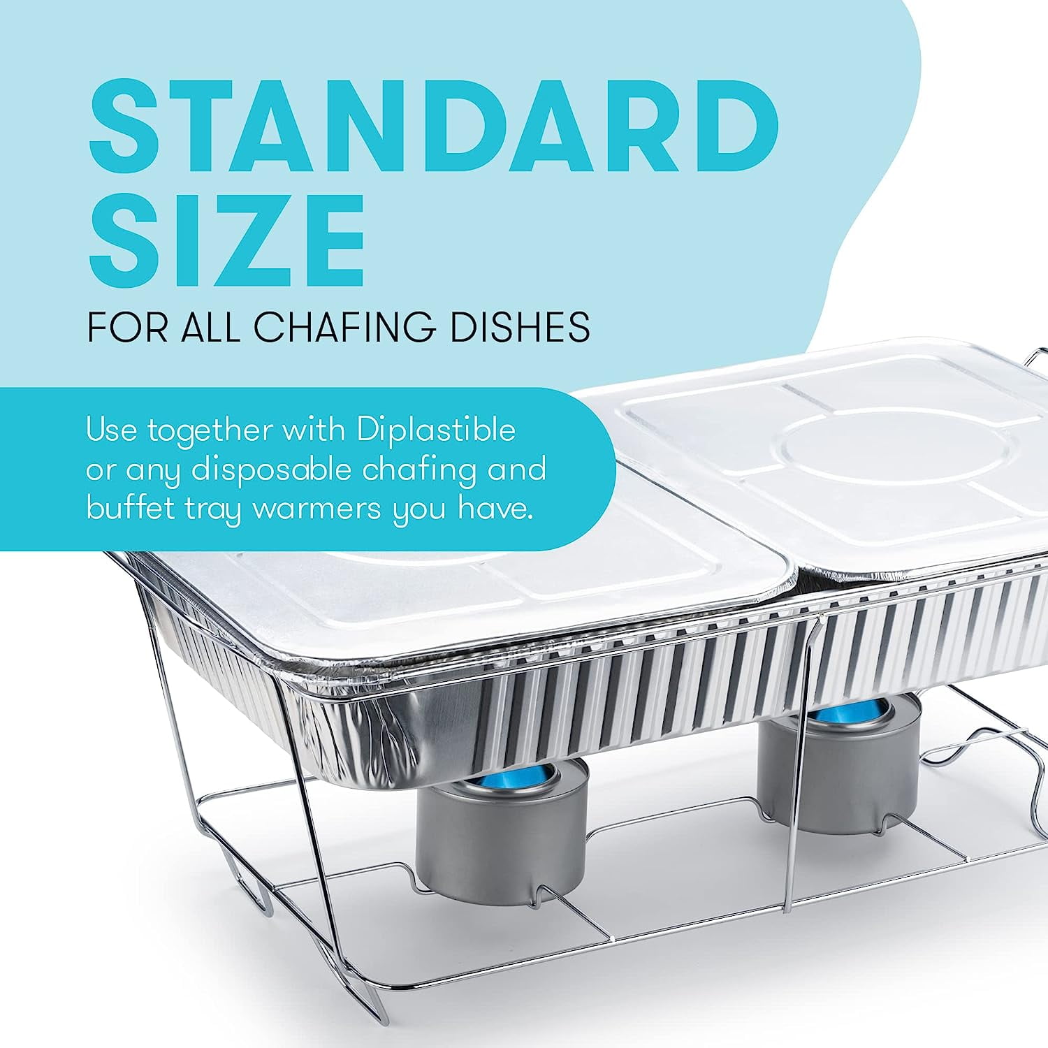 Food Warmer Gel Cans for Chafing Dish 6 Cans Diplastible Chafing Burners to Keep Food Warm 2.5 Hours