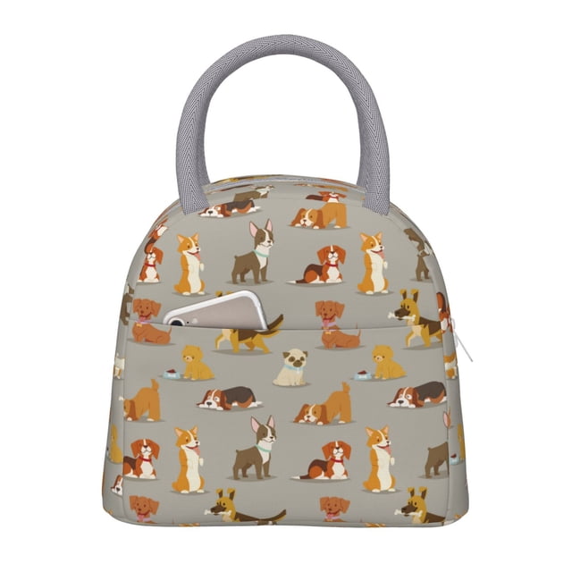 Disketp Cute Dog Bolsa Térmica para Almuerzo, Lonchera con Abertura Amplia y Gran Capacidad, Organizador Reutilizable para Mujeres, Hombres y Adultos