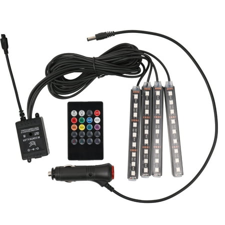 Colorful LED Lighting Kit Car Styling Interior Decoration Light and Wireless Remote Control (Best Small Car Interior)