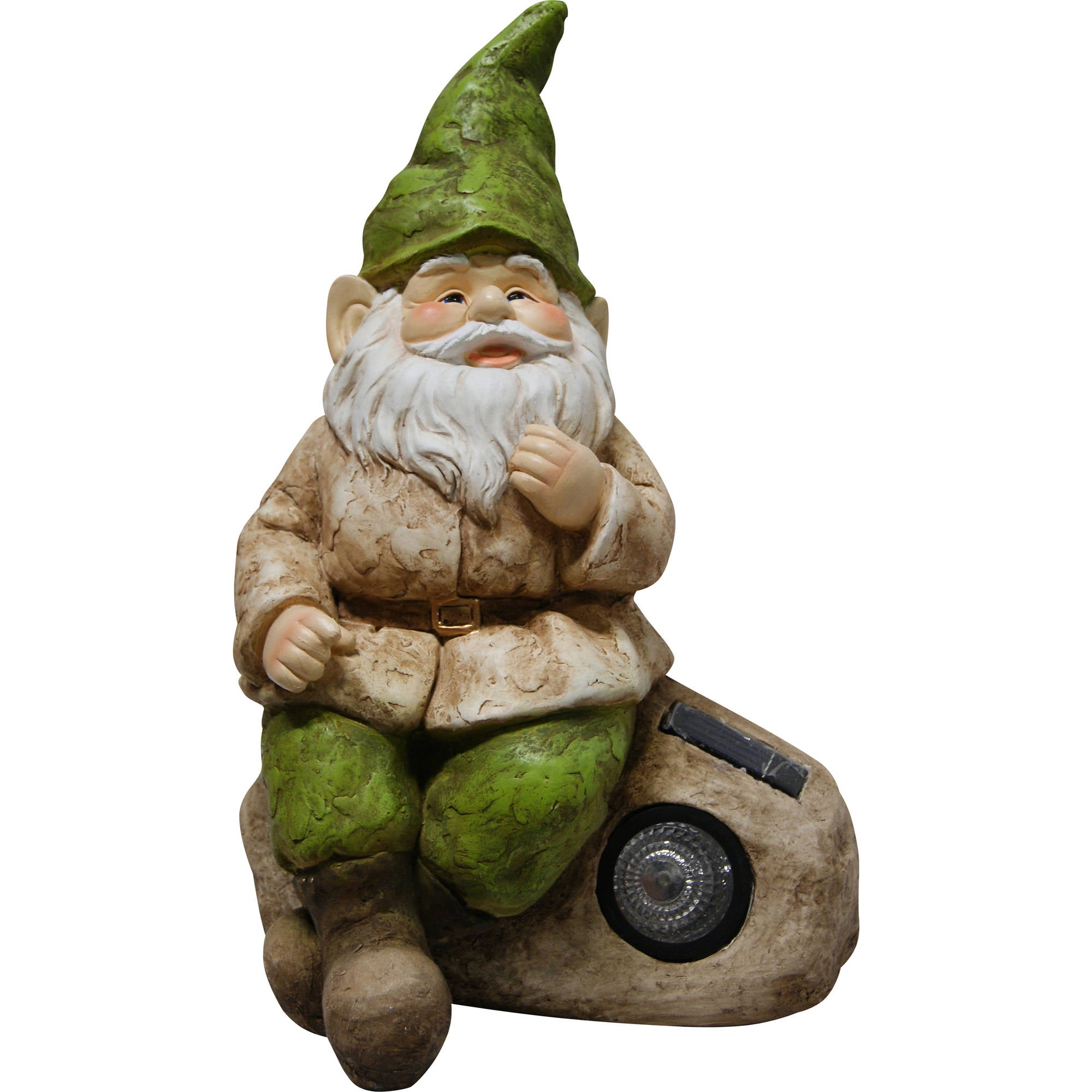 16" Gnome Statue with Solar Rock