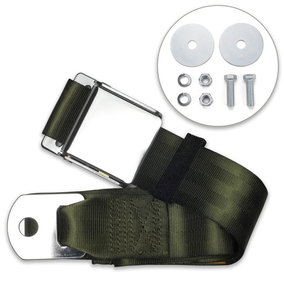 RetroBelt Green Aviation Lap Belt 60" With Hardware