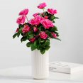 thumbnail image 4 of Artificial Azalea Flowers under $5! Bzdzmqm Artificial Red Azalea Silk Flower Bush Arrangement, Fake Floral Decor For Indoor Outdoor, Realistic Plant For Table Centerpiece Decor, 4 of 4