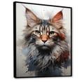 thumbnail image 2 of Designart "Majestic Maine Coon Feline I" Animals Cat Floater Framed Canvas Wall Art, 2 of 5