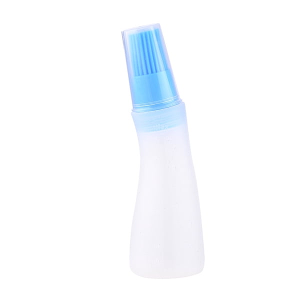 Cepillo de silicona para barbacoa, cepillo de silicona de grado alimenticio para botellas de aceite, cepillo para aceite de barbacoa, cepillo para condimentos con escala y tapa, cepillo para botellas