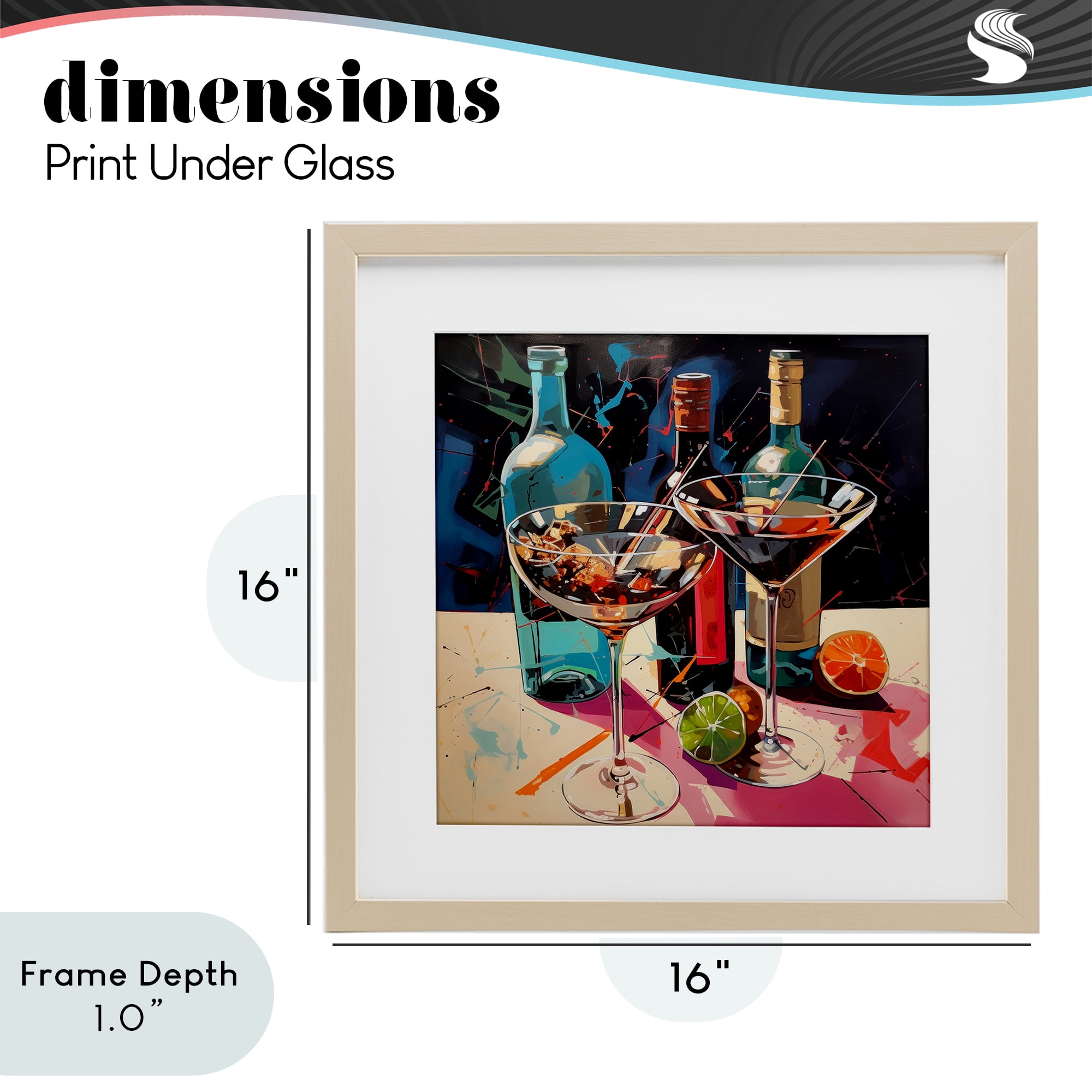 Stupell Industries Artsy Cocktails of Every Sip Birch Framed Print Under Glass, design by Lazar Studio