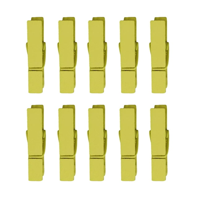 FRCOLOR clips 100 PCs 35MM Colored Wooden Clip Snacks Sealing Clips Photo Clips for Home Decoration Laundry (Yellow),1.38"X0.39"X0.39"