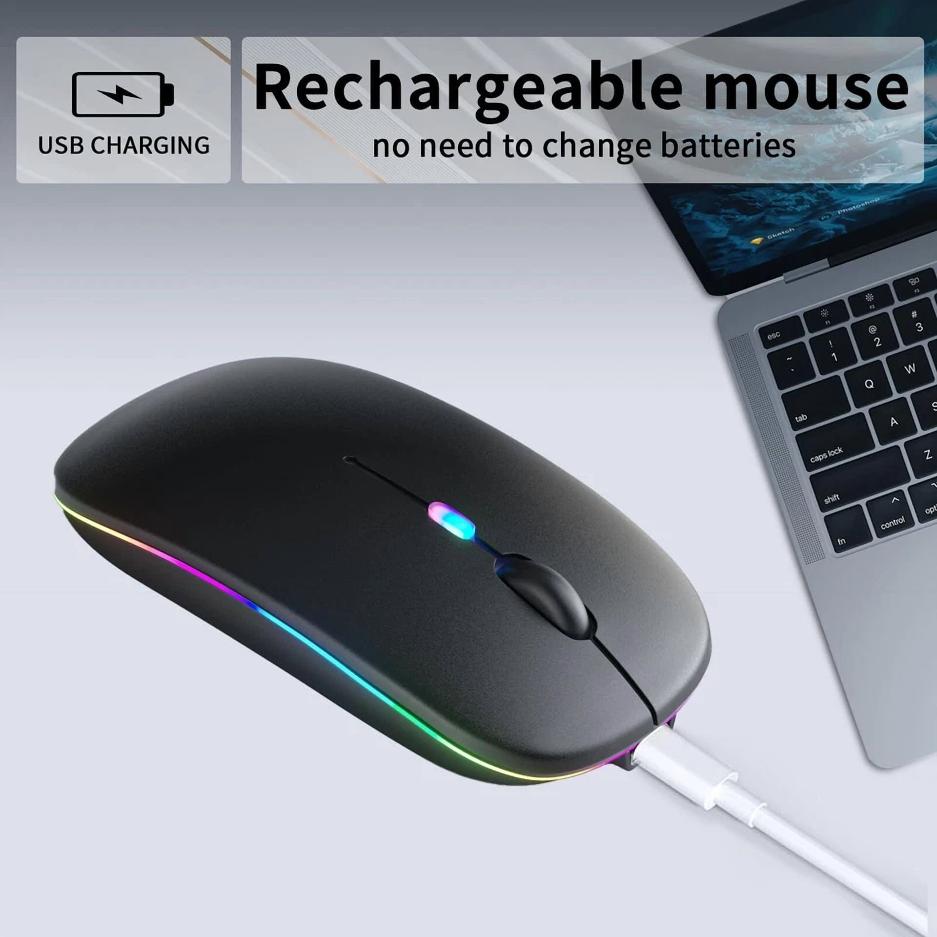 BUTTERFLY- Kanmabpc Wireless Bluetooth Mouse – Rechargeable Silent Dual Mode Bluetooth 5...