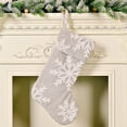 thumbnail image 5 of PULLIMORE Christmas Stockings 19.7 inch Fleece Snowflake Stocking Bag Hanging Decorations for Xmas Tree Fireplace Stairs Wall Door (Red), 5 of 9