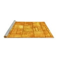 thumbnail image 2 of Ahgly Company Machine Washable Indoor Square Abstract Yellow Modern Area Rugs, 6' Square, 2 of 4