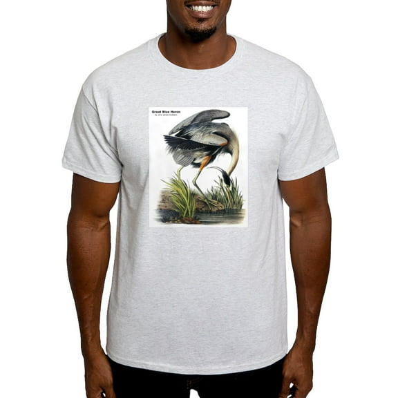 CafePress - Audubon Great Blue Heron (Front) Light T Shirt - Men's Classic Graphic T-Shirt