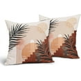 thumbnail image 2 of Boho Mid Century Modern Pillow Covers 18X18 In Set of 2 Bohemian Minimalist Geometric Leaf Throw Pillow Cases Burnt Orange Abstract Pillow Cover Home Decor For Sofa Couch Room Bed Porch Outdoor, 2 of 6