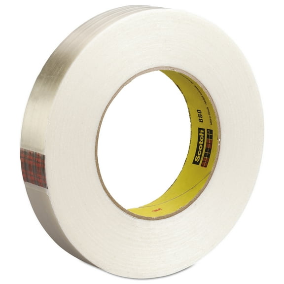 Scotch High-Strength Filament Tape, Rubber, 24mm x 55m, 3" Core, Clear -MMM8981