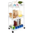 thumbnail image 2 of 3-Tier Rolling Storage Cart Small Utility Cart Organisation Cart with Lockable Wheels  Storage Rolling Trolley  Organiser Rack Cart for Kitchen Bathroom Living Room Bedroom Spaces, 2 of 8