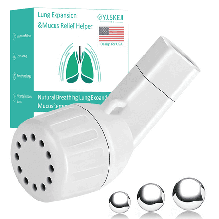 Breathing Exercise Device for Lungs, Lung Expansion and Mucus Relief Device, Portable Expiratory Breathing Exerciser with A Set of Accessories, Breathing Trainer for Lung Cleanse