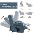thumbnail image 6 of Power Lift Recliner Chair with Lumbar Heat Vibration Massage, Dual Motor Electric Lift Recliners Infinite Position Up to 350 LBS, Chenille Fabric Medium-Firm Lifting Assist Chair, Greyish Blue, 6 of 7