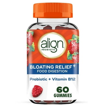 Align Probiotic Gummies Bloating Relief   Food Digestion, Daily Probiotic Supplement, 60 Count