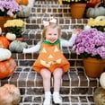 thumbnail image 2 of Baby Boy Girl Halloween Costume Pumpkin Costumes Sleeveless Pumpkin Romper Bodysuit Cute Halloween Baby Outfits Cosplay Clothes, 2 of 7