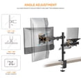 thumbnail image 3 of Bras pour Moniteur et Plateau de Montage pour Ordinateur Portable de 17 Pouces à 32 Pouces pour Moniteur PC et Ordinateur Portable de 17 Pouces, Support de Bureau à Vérin à Gaz Réglable à Mouvement Complet Supporte jusqu'à 20 Lb, 3 of 9