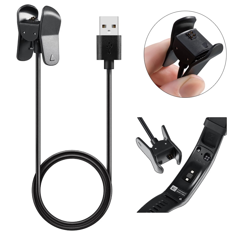 Replacement Charging Cable Cord Clip Charger for Garmin Vivosmart 3 Fitness Tracker -
