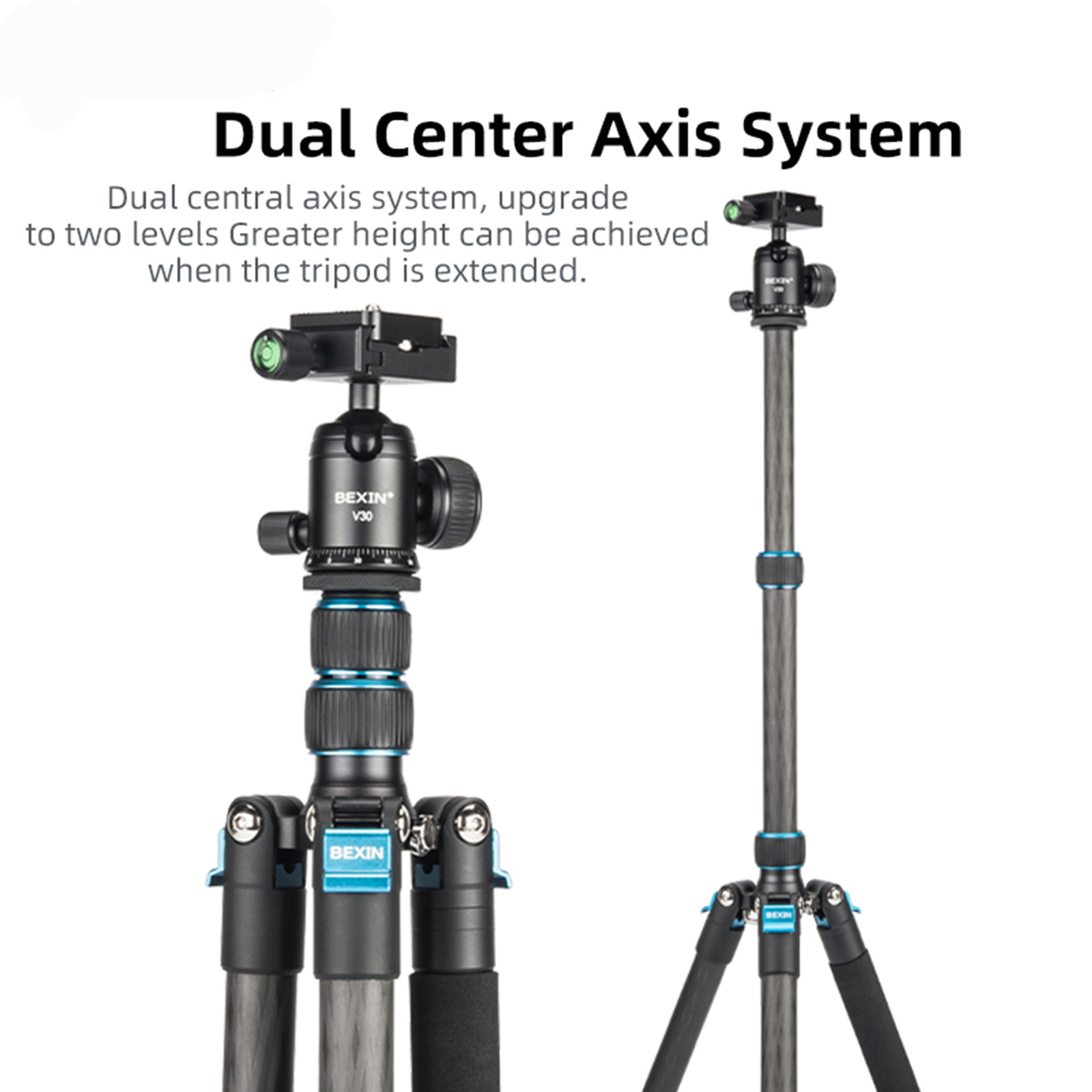 153cm Carbon Fiber Tripod Set with 360° Panoramic Head for DSLR Camera and Smartphone – Portable Travel Tripod with Monopod Conversion & Dual Center Column