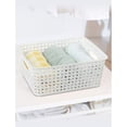 thumbnail image 5 of Isvgxsz Plastic Storage Bins 1 Pack Set-Storage Baskets for Organizing, Woven Design Storage Organizer Bins and Basket for Pantry Shelves Drawers Desktop Closet Playroom Classroom Office, 5 of 7
