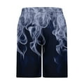 thumbnail image 4 of Sentmoon Mens Athletic Shorts Breathable Summer Loose High Waist Running Shorts Drawstring Flame Print Bathing Suit with Pockets 2025 Trendy for Sports Wear Navy M, 4 of 5