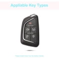 thumbnail image 3 of for Cadillac Key Fob Cover with Keychain, Blue Leather Rhinestone Key Case Protection Shell Compatible with CT5, CT6, CTS, XT6 Bling Car Accessories, 3 of 5
