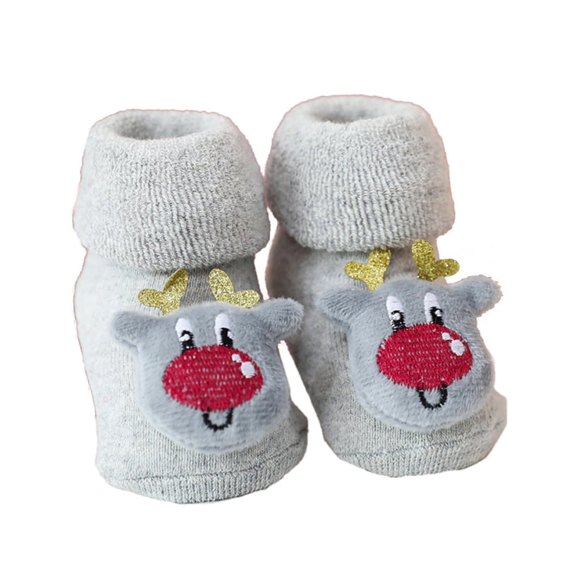 Baby Boys Girls Indoor House Slippers Anti-Slip Shoes Socks Christmas Santa Claus Elk Baby Boys Girls Indoor House Slippers Anti-Slip Shoes Socks Christmas Santa Claus Elk