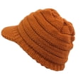 thumbnail image 2 of QWERTYU with Brim Beanie Hats for Women Warm Soft Winter Cable Knit Thick Hats H One Size, 2 of 3
