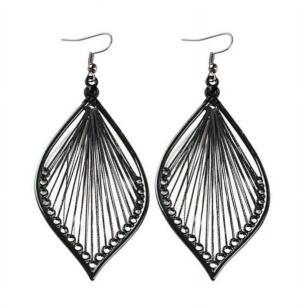 Black hook earrings deals