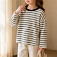 thumbnail image 5 of VIPOIN Striped Long Sleeve Shirt for Kids, Crewneck Casual Soft Daily Top, Sizes 2-12 Years, 5 of 6