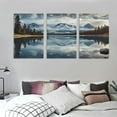 thumbnail image 3 of Nawypu Framed Nature Wall Art Canvas: Modern Lake Landscape Picture Print Peaceful Forest Mountain Painting Artwork Contemporary Photography Decor for Living Room Office Bedroom 12''x16''X3 Panels, 3 of 4