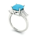 thumbnail image 2 of Clara Pucci 14K White Gold 3ct Turquoise Three-Stone Ring for Women, 2 of 7