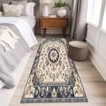 thumbnail image 4 of 2'x6' Rug Runners for Hallways Kitchen, Boho Navy Blue Brown Non Slip Entryway Beside Floor Carpet Runner, Southwestern Retro Geometric Washable Laundry Room Bedroom Throw Rugs Mat for Family Pet, 4 of 8