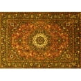 thumbnail image 1 of Ahgly Company Machine Washable Indoor Rectangle Medallion Yellow Traditional Area Rugs, 2' x 5', 1 of 4