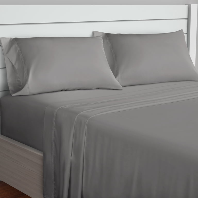 SERTA グレー ベッドルーム Serta So Cool 4-Piece Sheet Set, Gray, Queen - Walmart.com