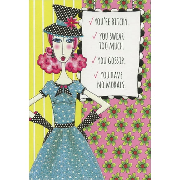 Pictura Swear Too Much Dolly Mamas Funny / Humorous Feminine Birthday Card for Her / Woman
