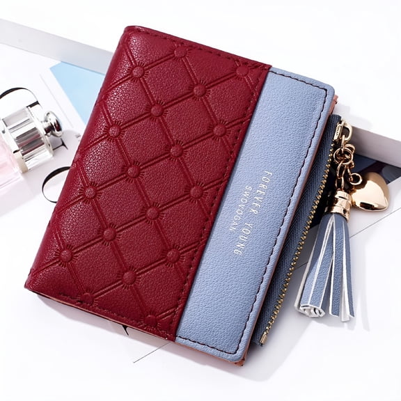 GASTROPOD Women Wallets PU Leather Mini Ladies Purse Zipper Clutch Bag Money Card Holder for Women Girl (Red)