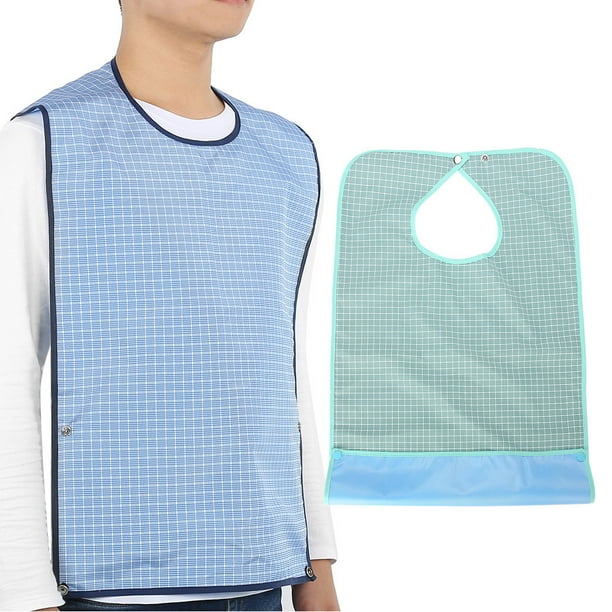 Babero para adultos impermeables, babero anciano, diseño de sujetadores instantáno de la piel de pvc para convalecientes postrados en cama