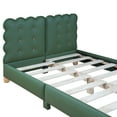 thumbnail image 4 of Full Size Bed Frame with Tufted Headboard, PU Leather Upholstered Platform Bed, Wood Support Legs, No Box Spring Needed, Green, 4 of 9