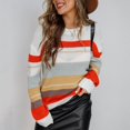 thumbnail image 3 of Vedolay Sweater Women's 2023 Fall Casual Long Sleeve V Neck Ribbed Knit Pullover Sweater,Orange S, 3 of 5