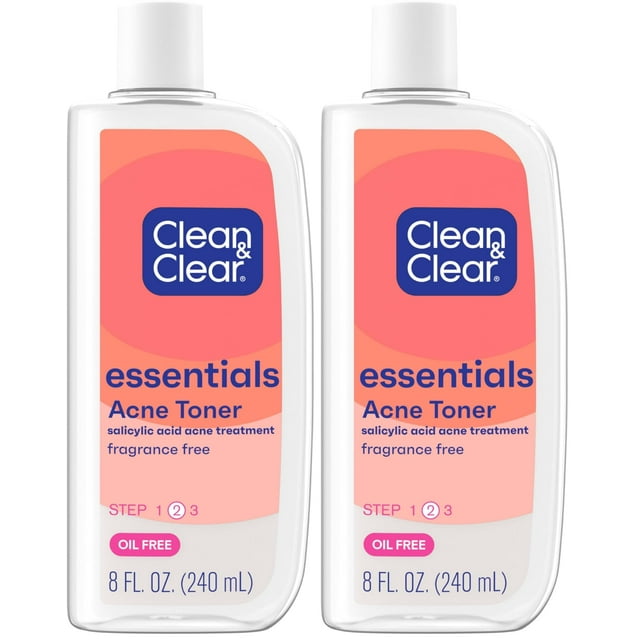 Toner Clean & Clear Essentials con 2% de ácido salicílico, 240 ml, paquete de 2
