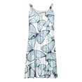 thumbnail image 4 of ICHUANYI Clearance Women Plus Size CasualPrinted Round-Neck Short Sleeve Loose Knee-Length Dres(Light Blue, L) ICHUANYI WER2023081116286, 4 of 4