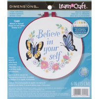 Dimensions Learn-A-Craft "Believe In Yourself" Crewel Embroidery Kit, 6" Round