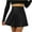 Black, variant on Women's Faux Leather Short Skirt High Waist Stretch Solid Color Pleated Skirt Retro Solid Color A-Line Mini Skating Skirt