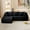 Black-Chunky Plush Knit Corduroy, variant on EROMMY Boneless Couch, Upholstered Cloud Sectional Sofa with Deep Seat & Throw Pillows, for Living Room, No Assembly Required, Black