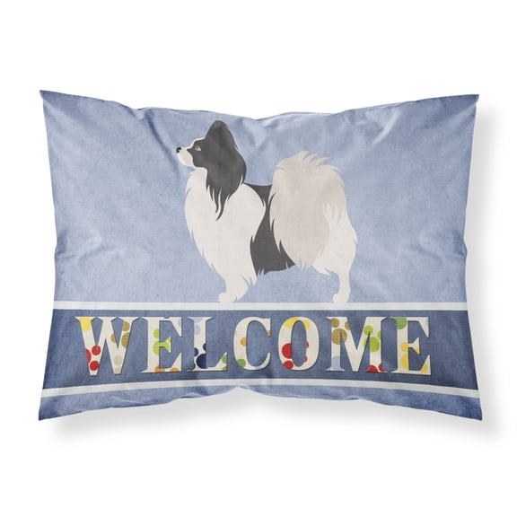 Papillon Welcome Fabric Standard Pillowcase Blue