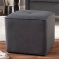 thumbnail image 2 of Baxton Studio Corinne 16" Square Ottoman in Dark Gray, 2 of 6